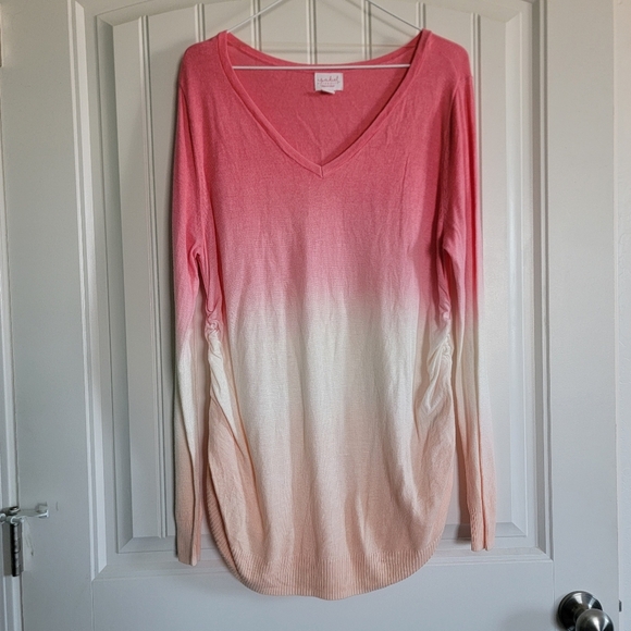 NWOT Isabel Maternity Long Sleeve Ombre Shirt - Picture 2 of 6
